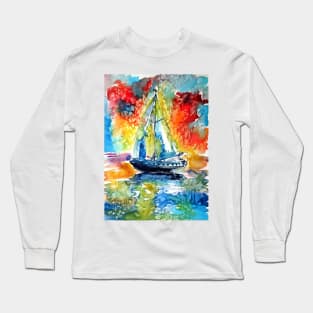 Sailboat at sunrise Long Sleeve T-Shirt